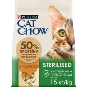 Сухий корм для стерилізованих котів Purina Cat Chow з індичкою, 15 кг